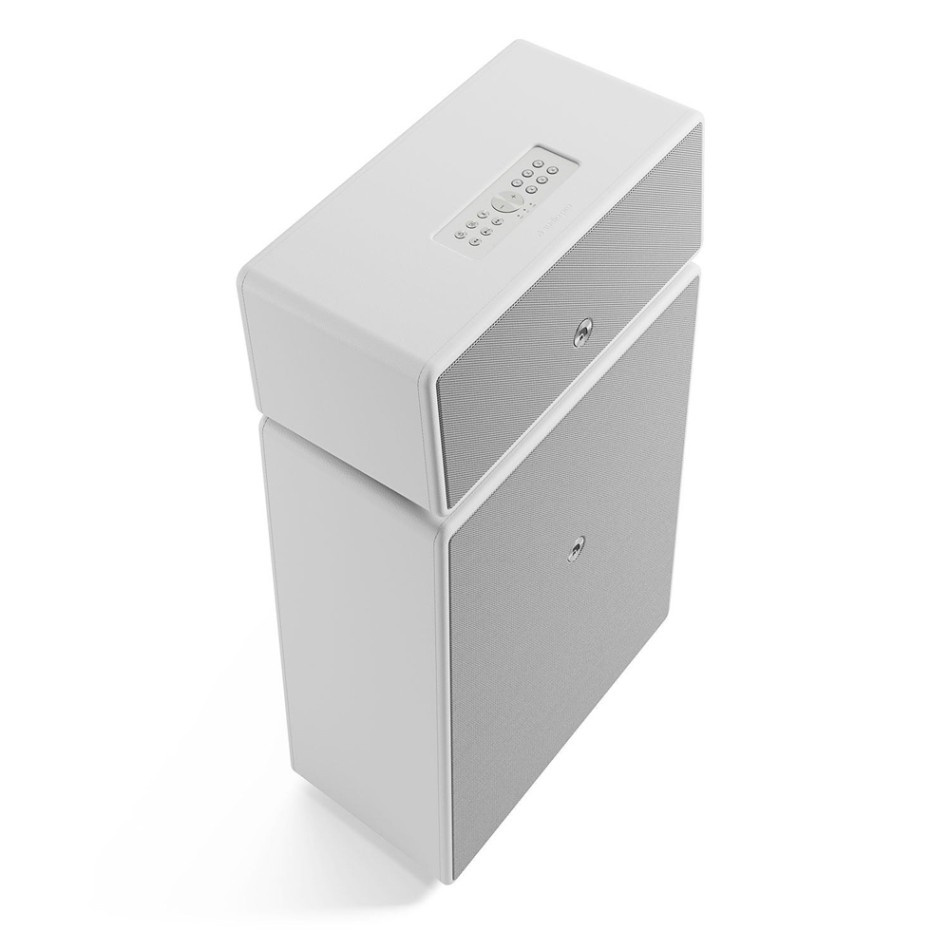 Audio Pro Drumfire II W Wi-Fi-høyttaler med Google Cast & AirPlay 2, hvit