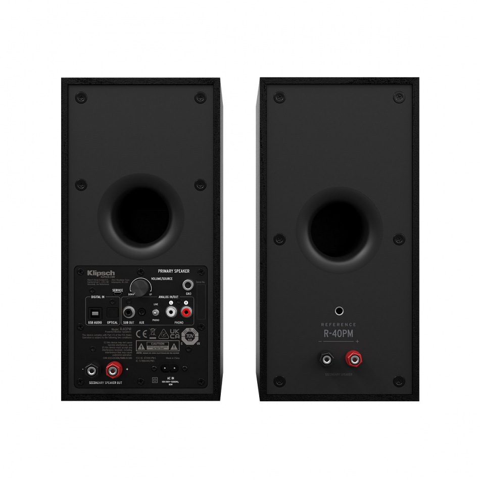 Klipsch R-40PM aktiv högtalare med Bluetooth, svart par