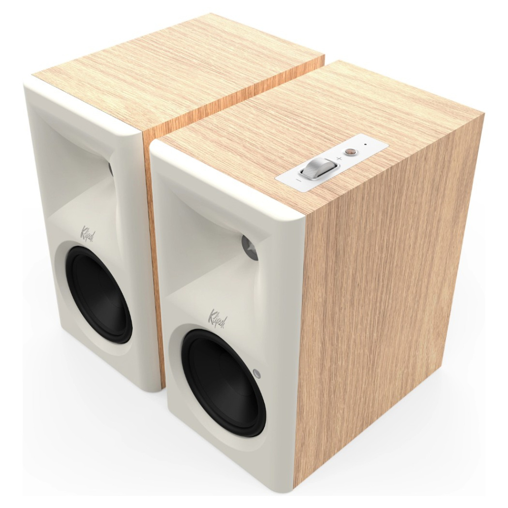 Klipsch The Fives II aktive streaminghøyttalere med HDMI og Dolby Atmos, par i eik