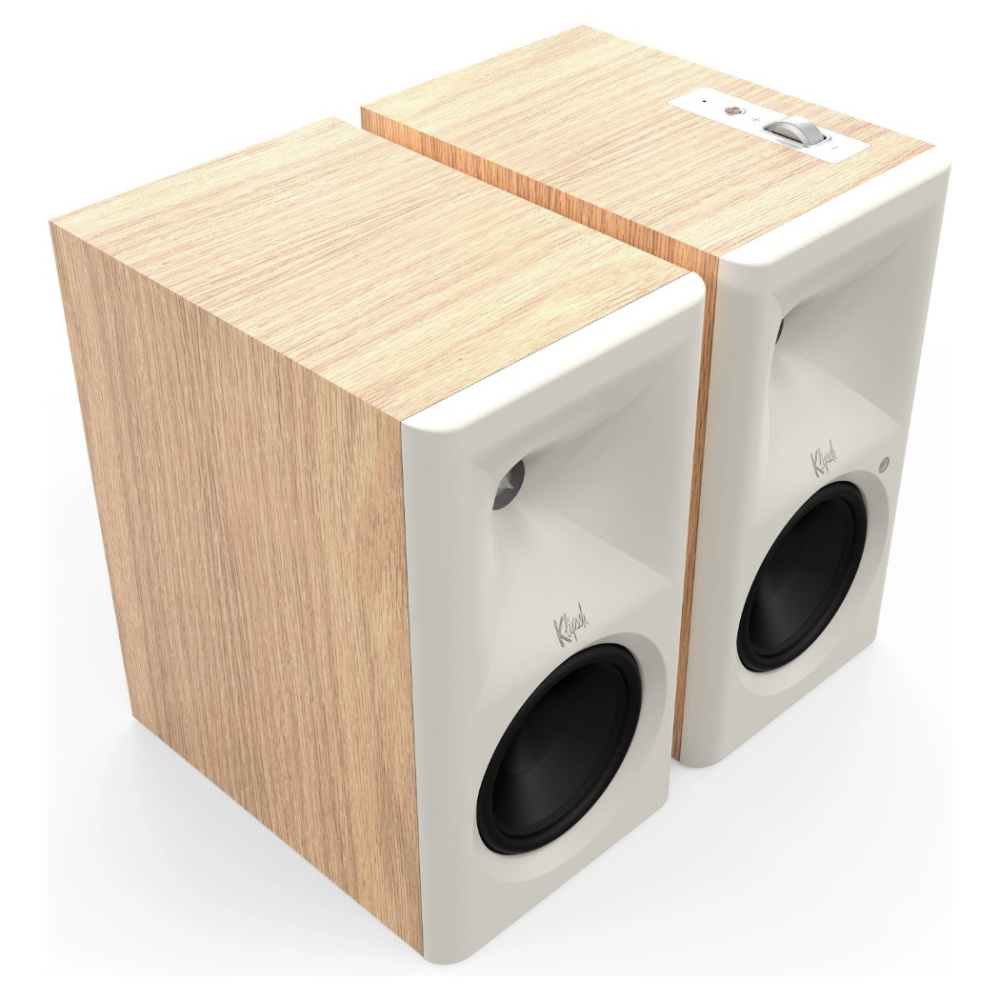 Klipsch The Fives II aktive streaminghøyttalere med HDMI og Dolby Atmos, par i eik
