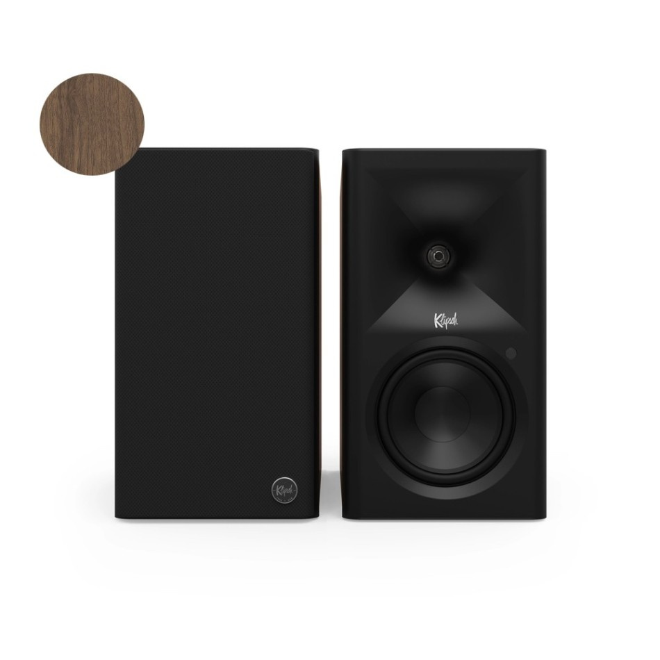 Klipsch The Fives II aktive strømmehøyttalere med HDMI og Dolby Atmos, valnøttparet