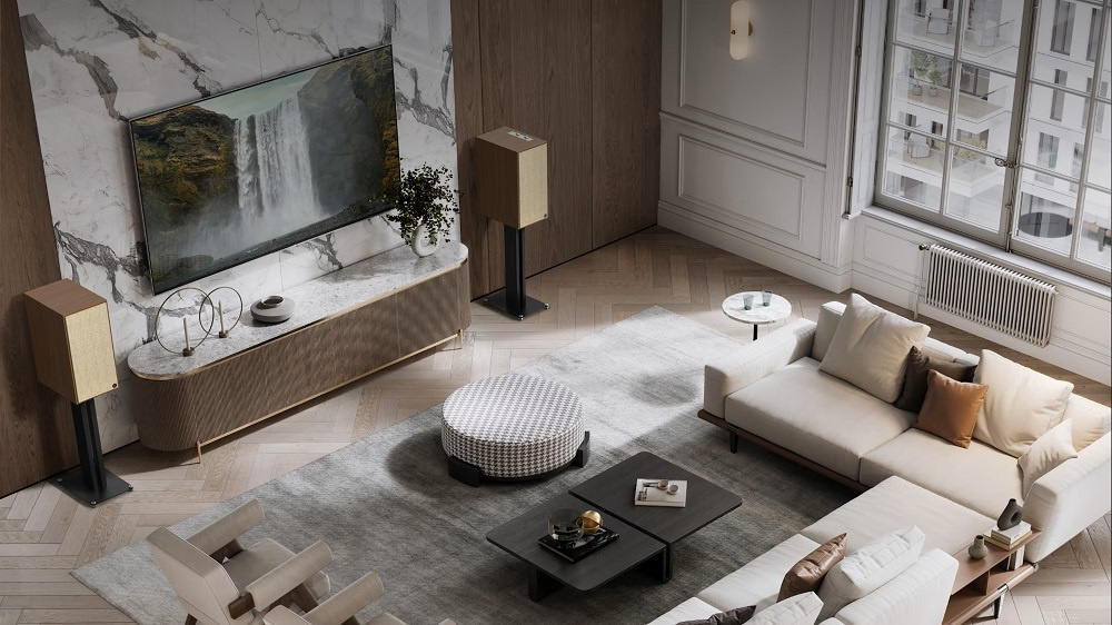 Klipsch The Nines, aktiva stativhögtalare, valnöt