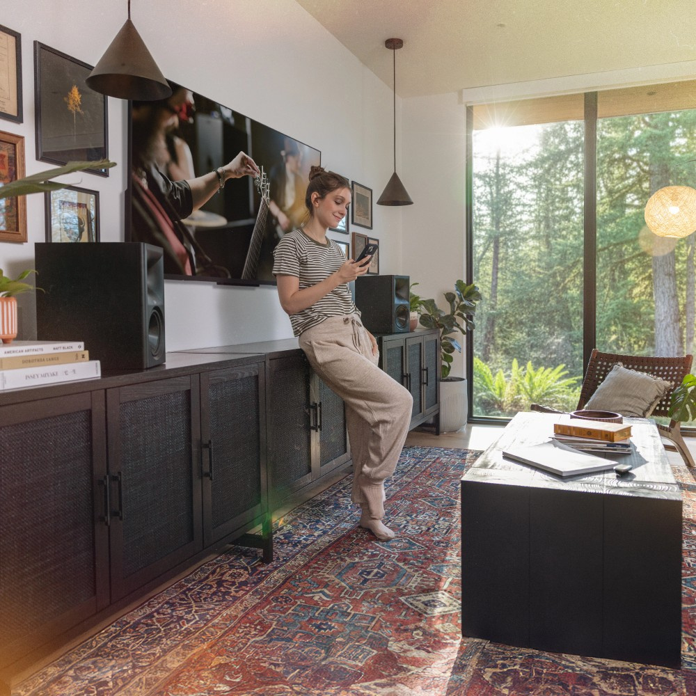 Klipsch The Sevens II aktive streaminghøyttalere med HDMI & Dolby Atmos, svart par