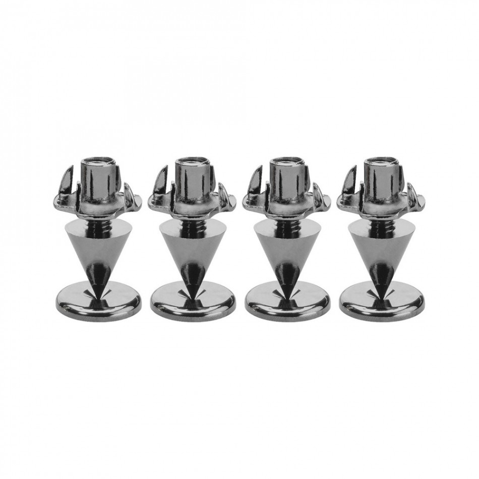 Monacor SPS10-Black Chrome høyttalerspikes i metall, 4-pakning