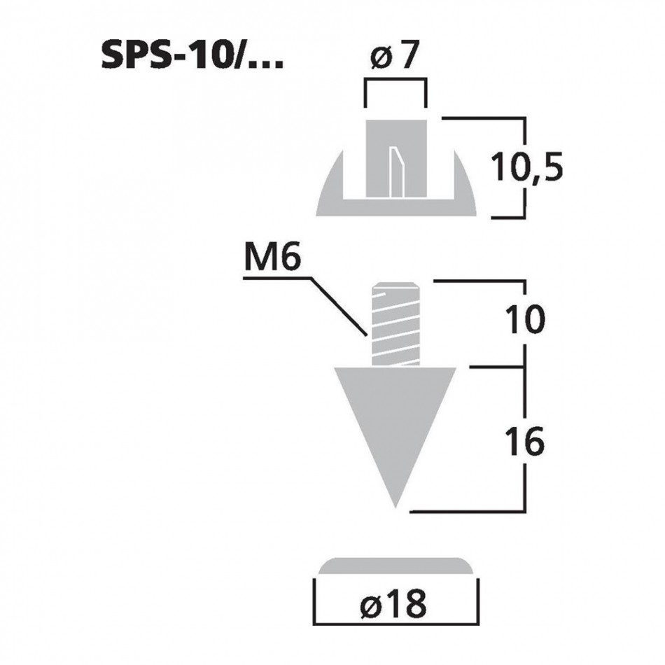 Monacor SPS10-Black Chrome høyttalerspikes i metall, 4-pakning