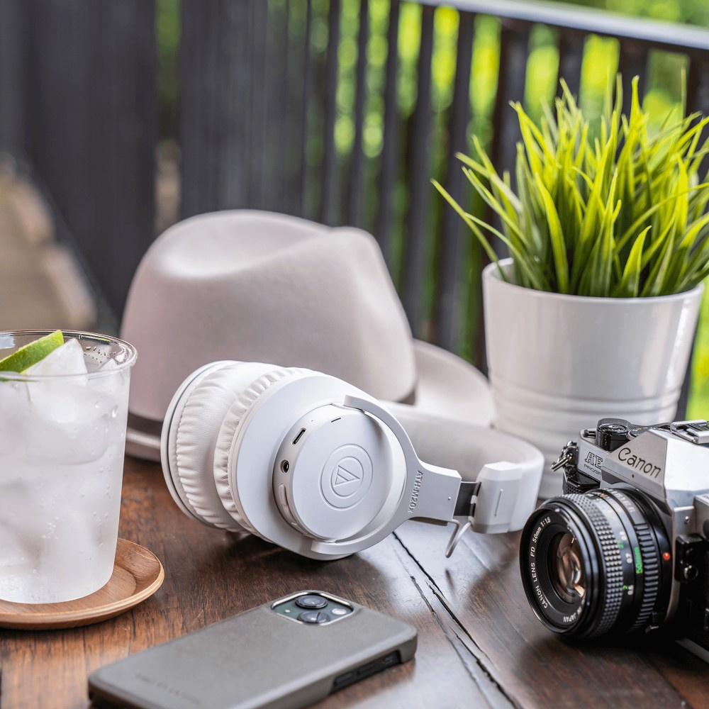 Audio Technica ATH-M20xBT, trådløse over-ear-hodetelefoner, hvit