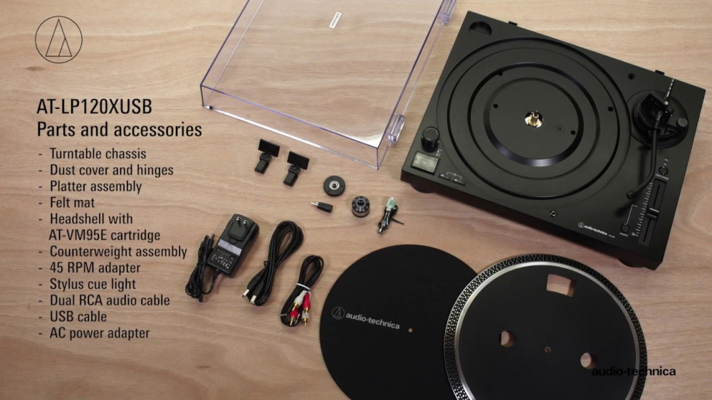 Audio Technica AT-LP120XUSB skivspelare, svart