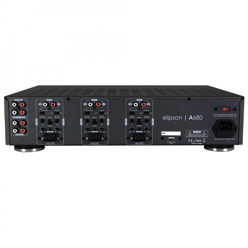 Elipson A680, 6-kanals multiromsforsterker