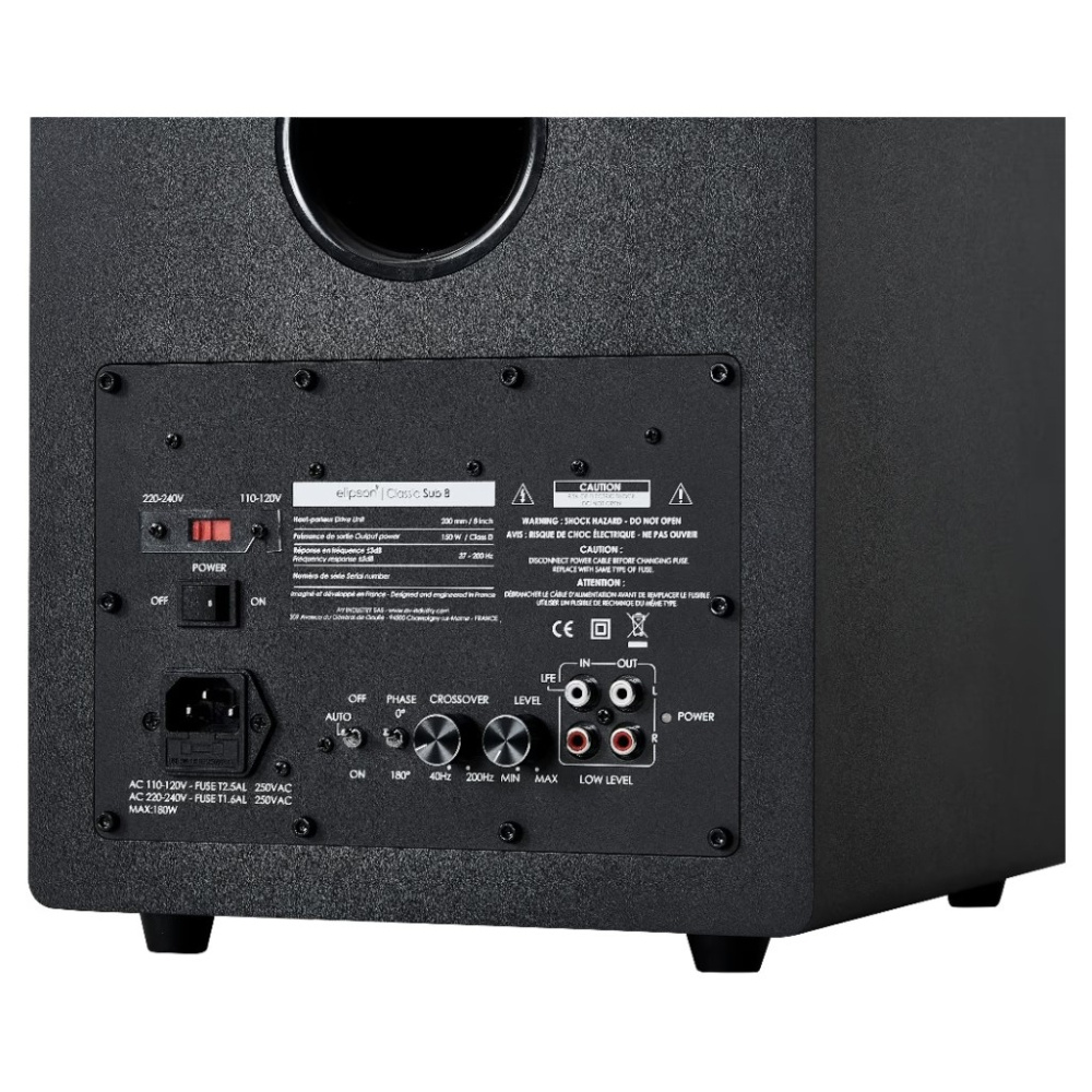 Elipson Classic Sub 8, aktiv subwoofer, svart