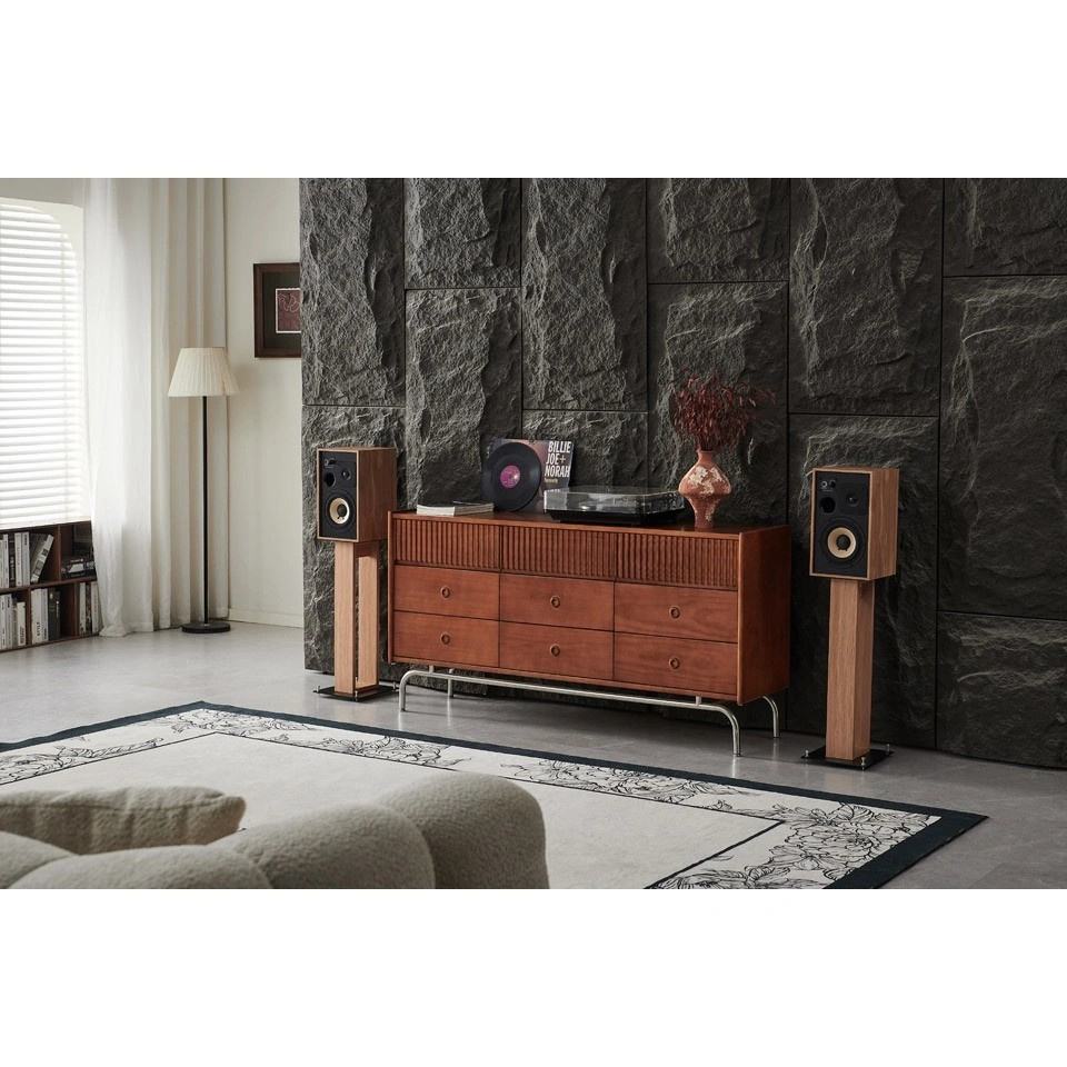Elipson Heritage XLS7 retroinspirerte stativhøyttalere, par i lys eik