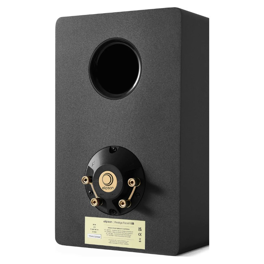 Elipson Prestige Facet II 8B stativhøyttalere, matt svart/gull par