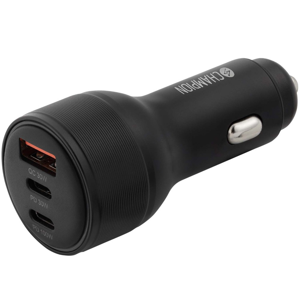 Champion Billaddare 130W 3-port QC/PD, svart