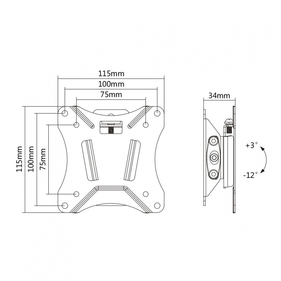 Deltaco ARM-0102 vippbart VESA-veggfeste, stykk