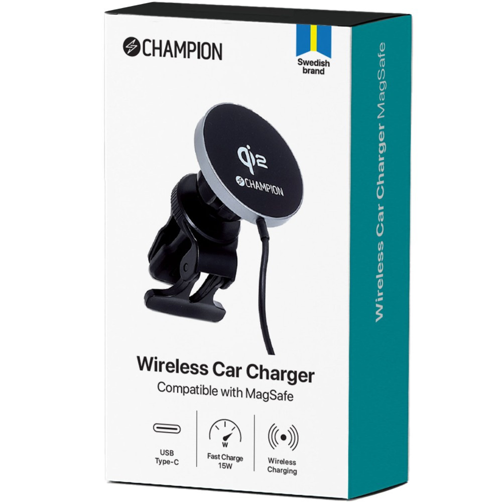 Champion Mobilholder med trådløs lading QI2 15W