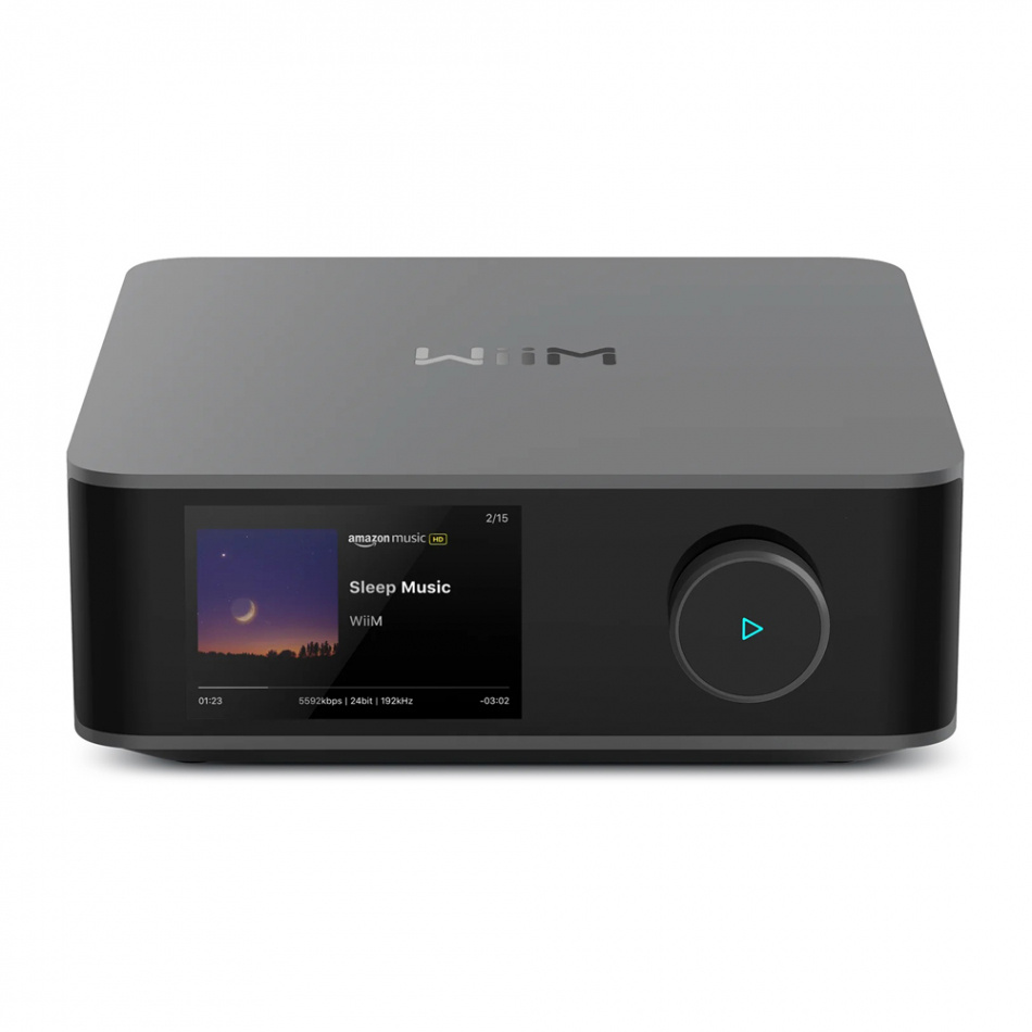 Wiim Amp Ultra streamingforsterker med HDMI ARC & Chromecast, mørk grå