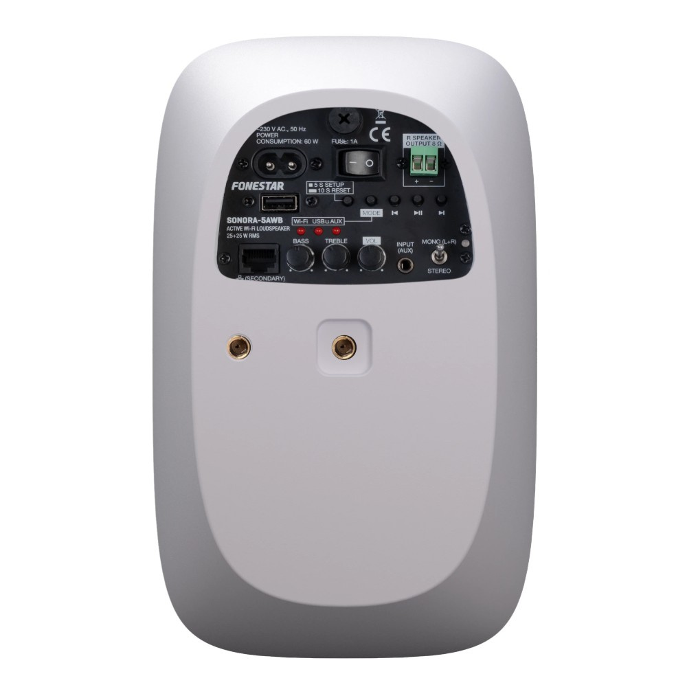 Fonestar SONORA-5AWB, aktiv Wi-Fi-vegghøyttaler, hvit