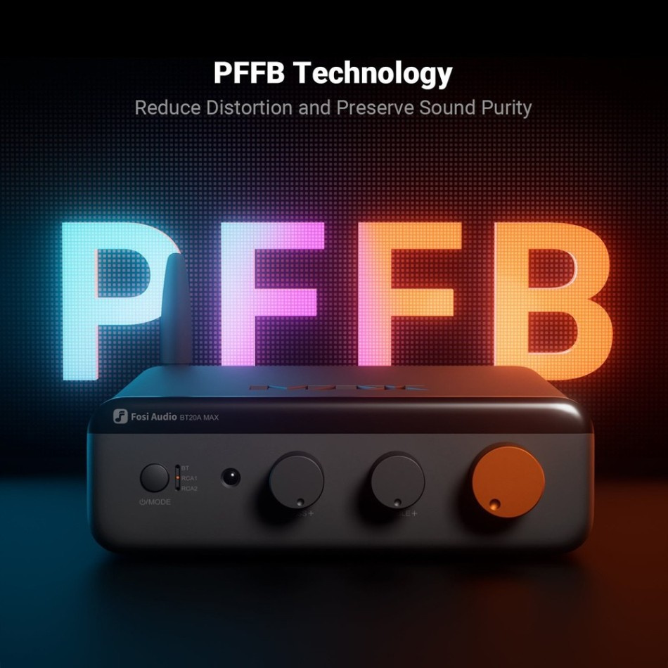 Fosi Audio BT20A MAX stereoforsterker med Bluetooth & 48V strømforsyning