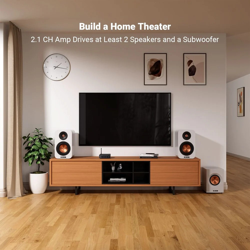 Fosi Audio BT30D, stereoforsterker med Bluetooth & 48V strømforsyning