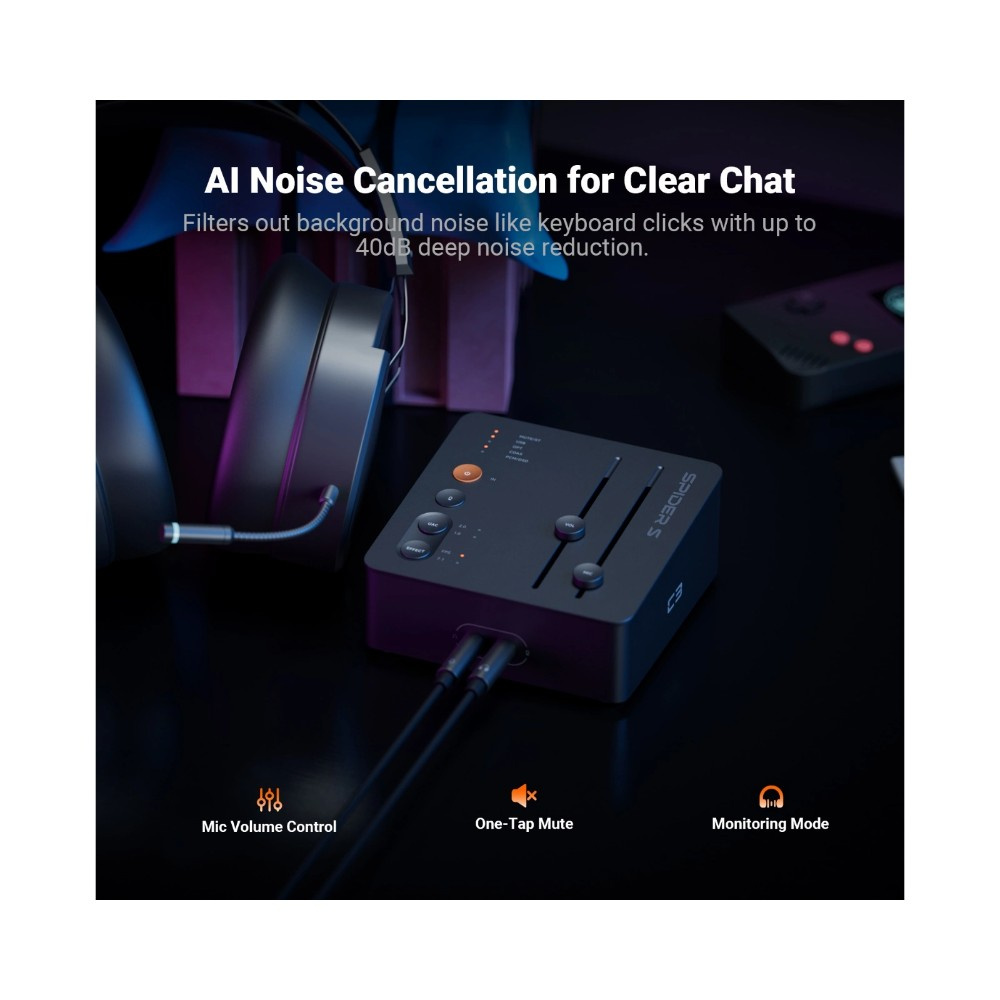 Fosi Audio C3 gaming-hodetelefonforsterker med DAC