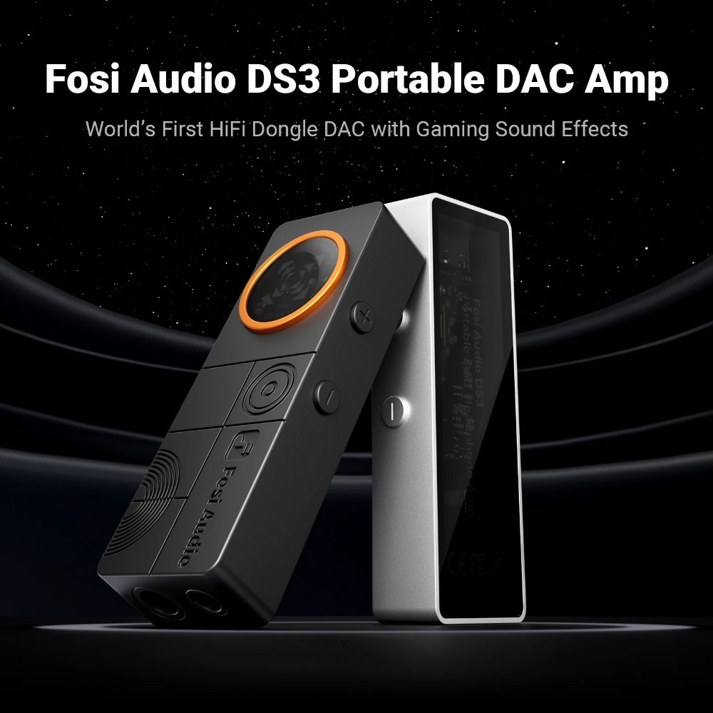 Fosi Audio DS3 bærbar DAC & hodetelefonforsterker, Obsidian