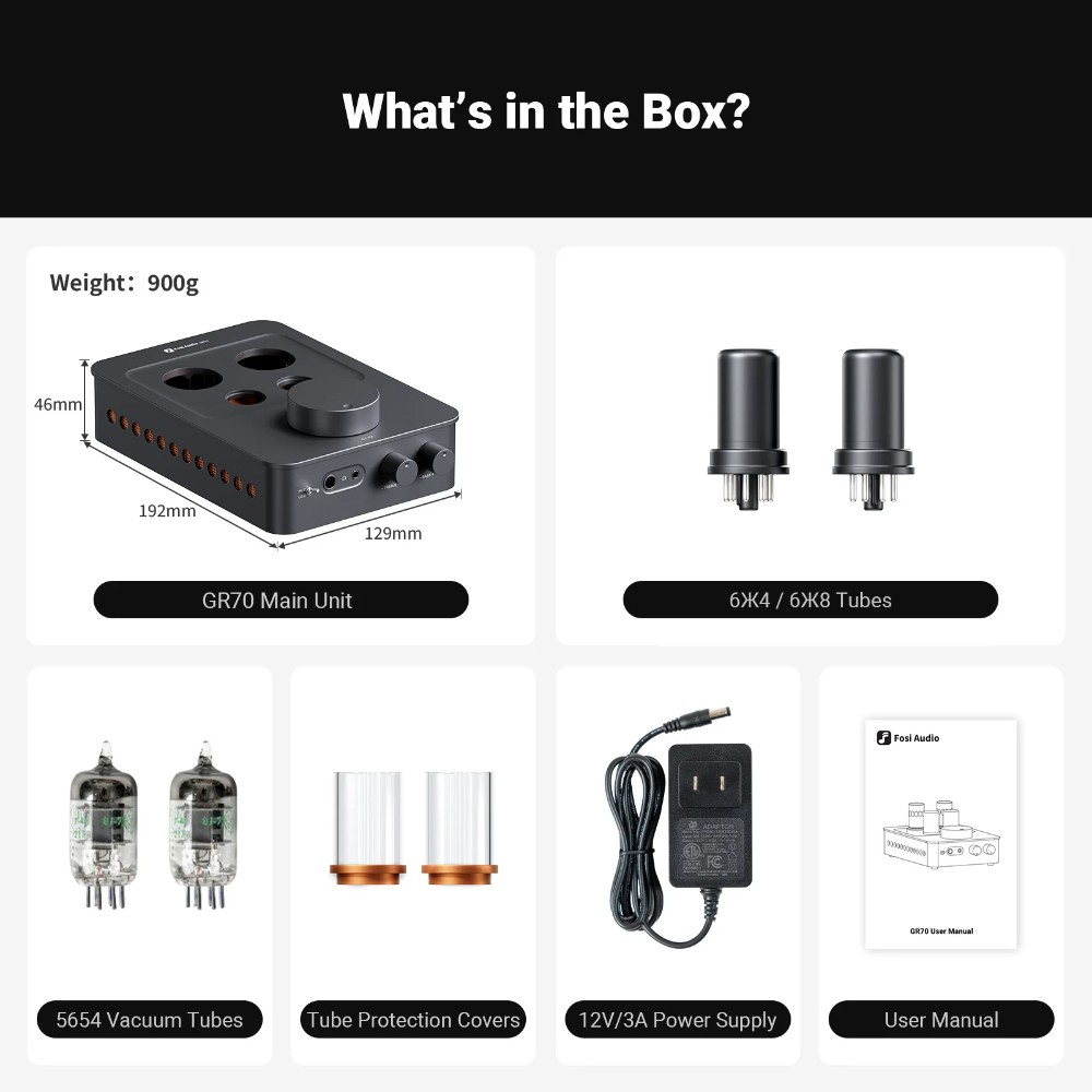 Fosi Audio GR70, hodetelefonforsterker med rør