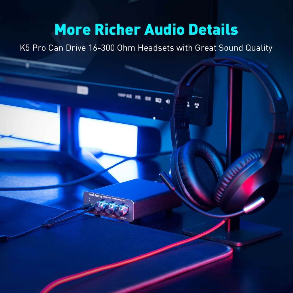 Fosi Audio K5 Pro, hodetelefonforsterker & DAC