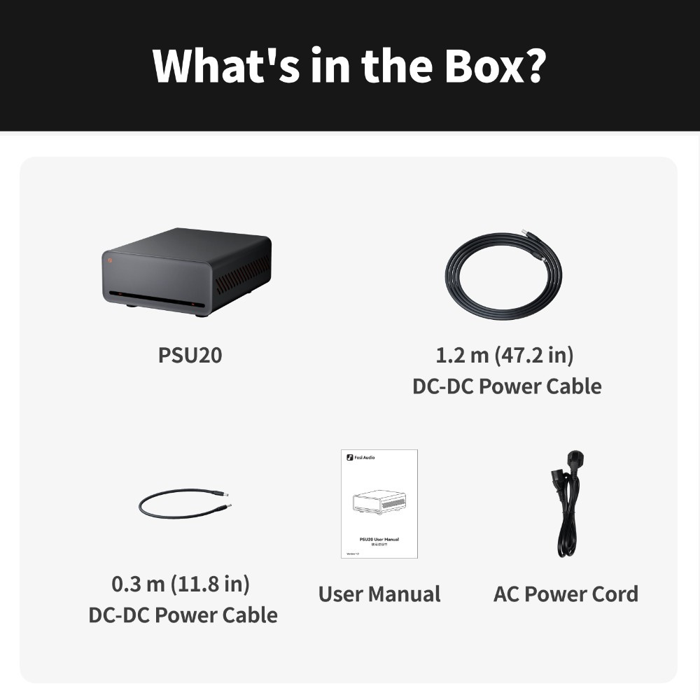 Fosi Audio PSU20, lineær strømforsyning med tre utganger