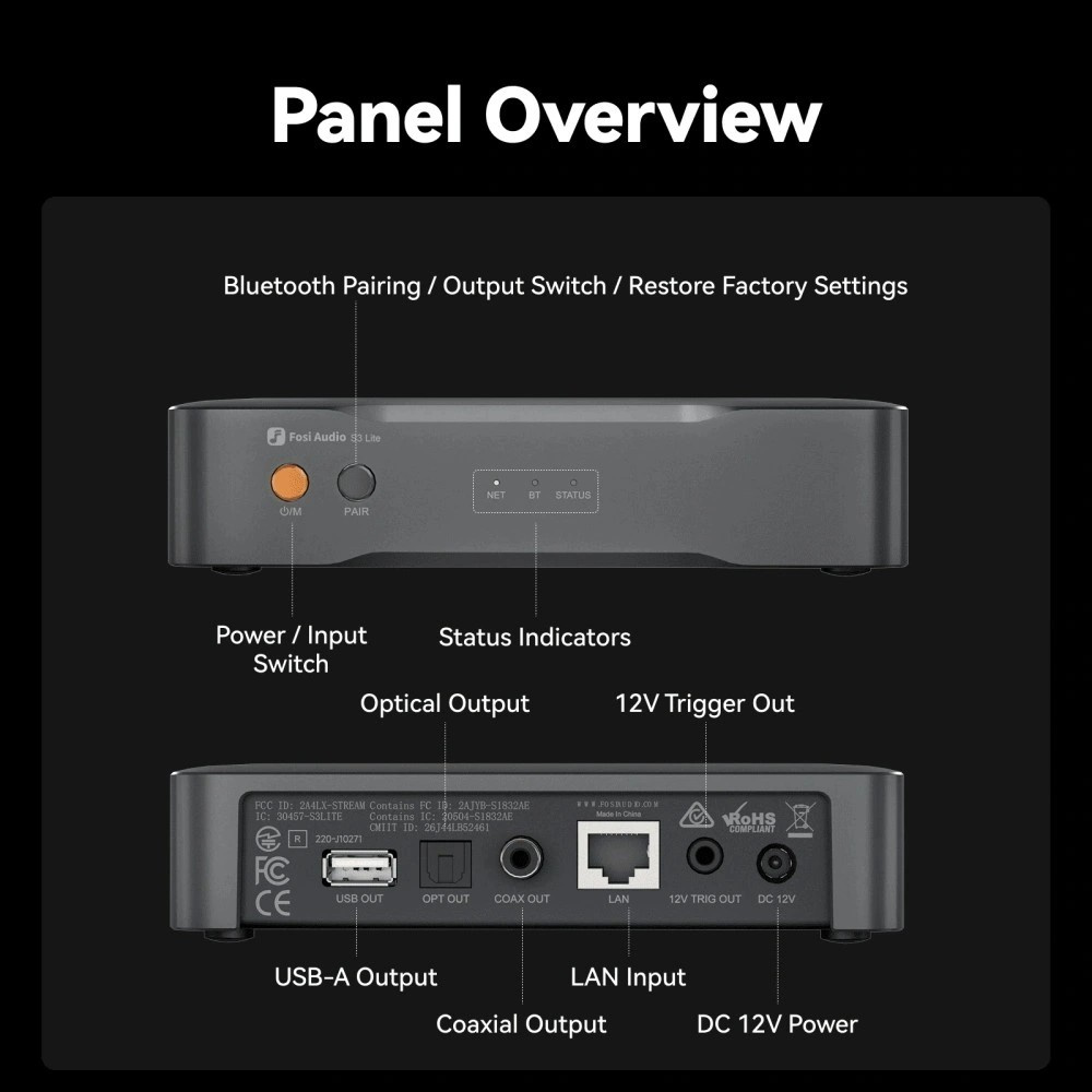 Fosi Audio S3 Lite nettverksspiller