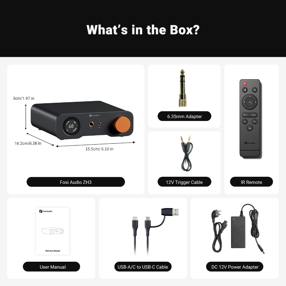 Fosi Audio P3, DAC & hodetelefonforsterker