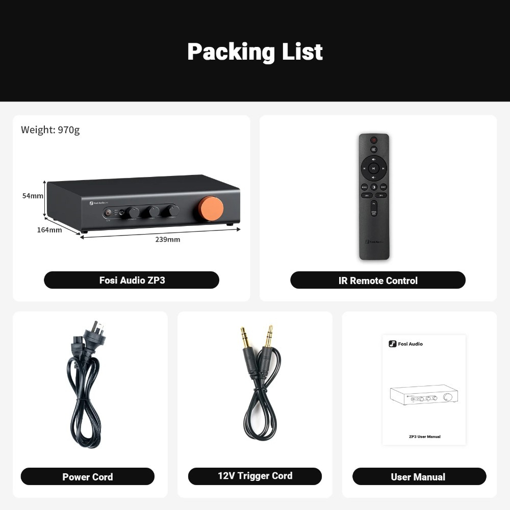 Fosi Audio ZP3 forforsterker med XLR