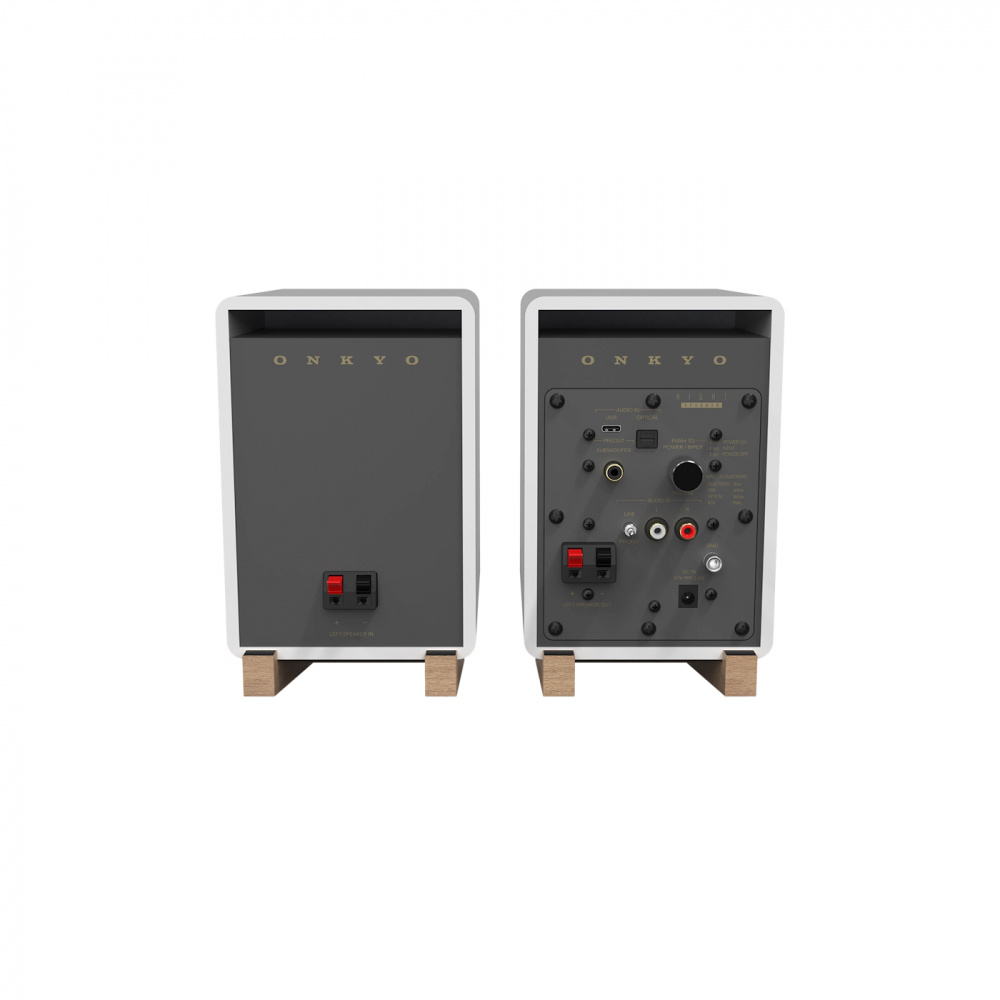 Onkyo GX-10DB aktive stativhøyttalere, hvit