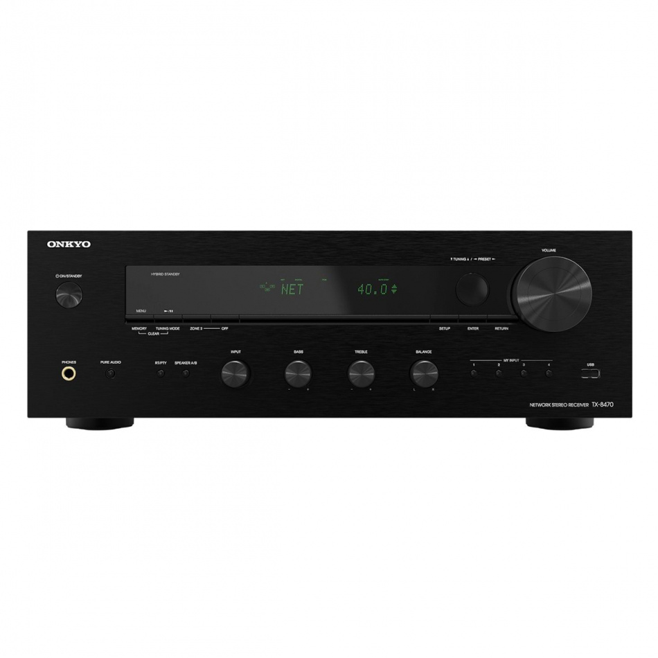 Onkyo TX-8470 stereoförstärkare med nätverk, HDMI & mer, svart