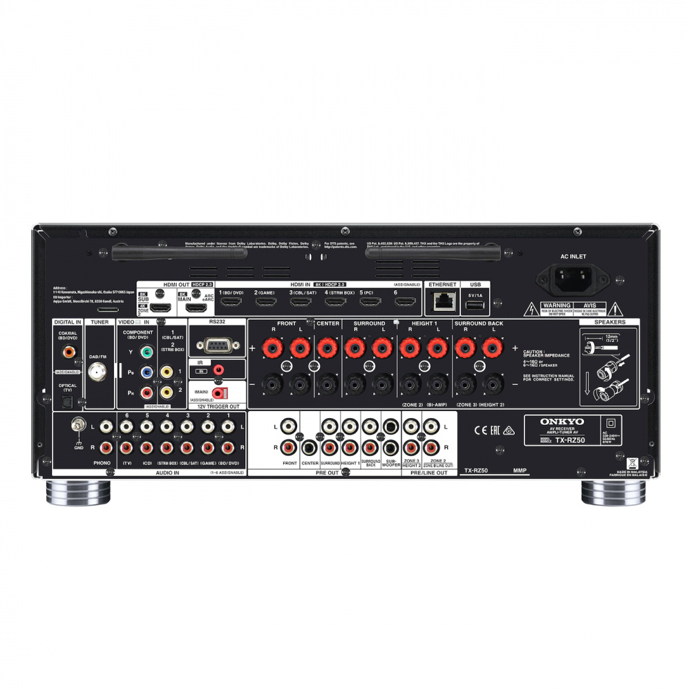 Onkyo TX-RZ50 9.2-kanals hjemmekinoforsterker, svart