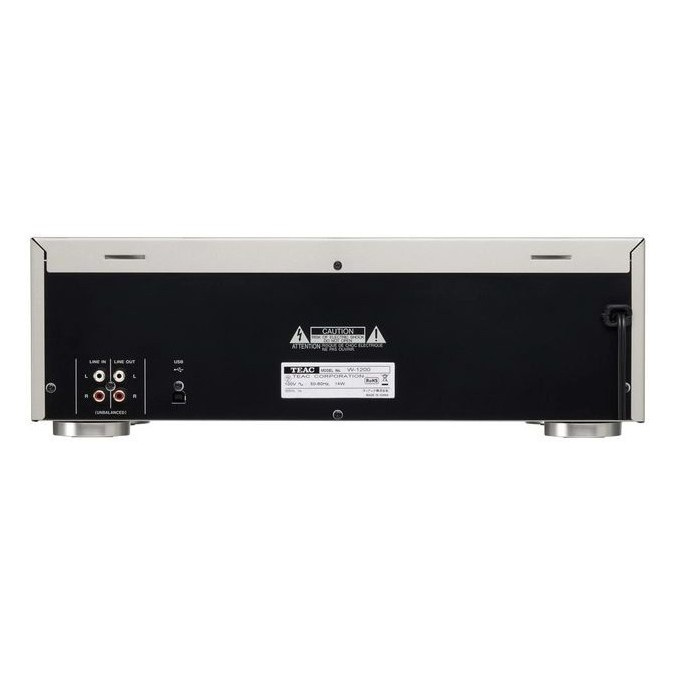 Teac W-1200 dobbelt kassettspiller med digitaliseringsfunksjon, sølv