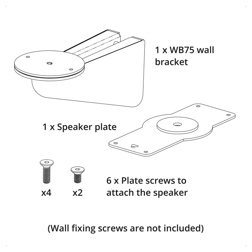 Q Acoustics Q WB75 veggfeste hvit, stk.