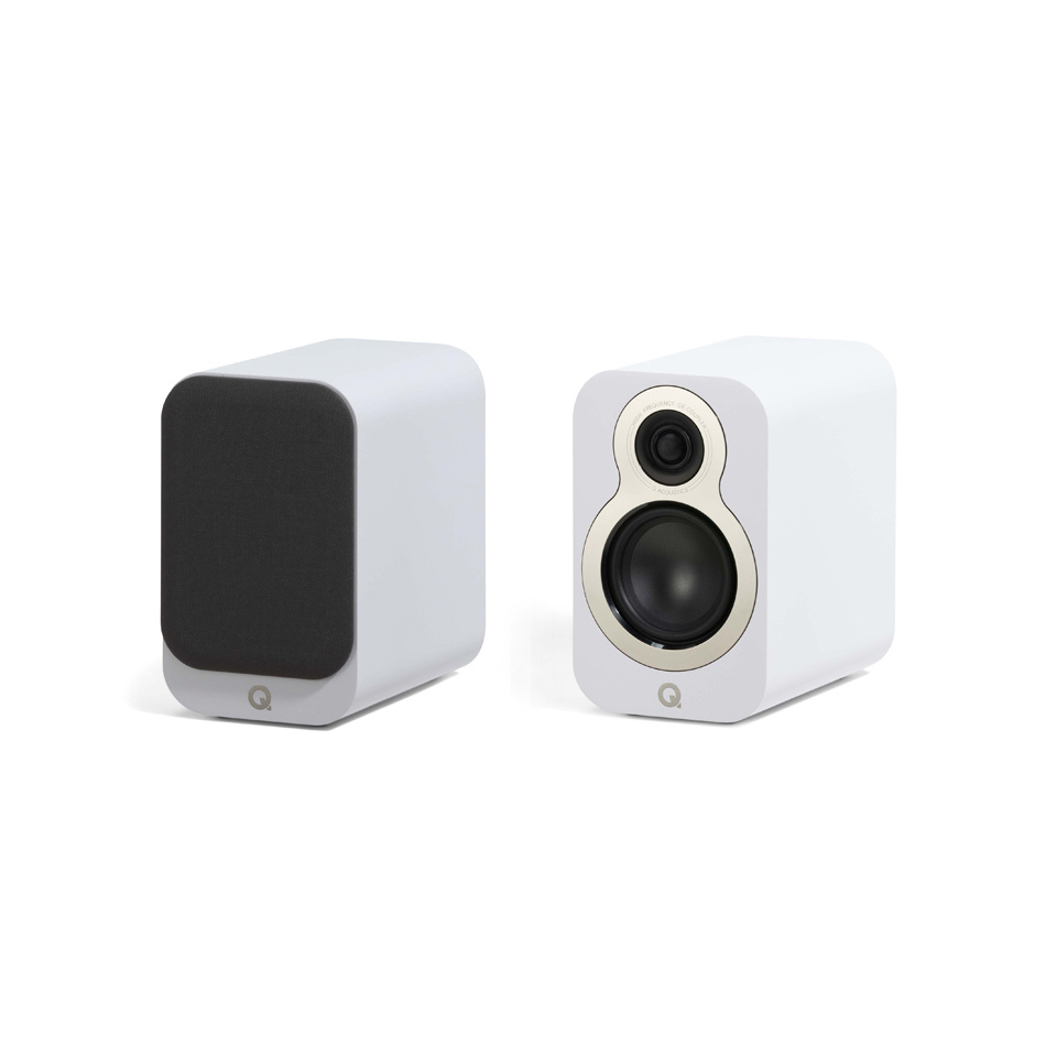 Q Acoustics 3010c stativhøyttaler, matt hvit
