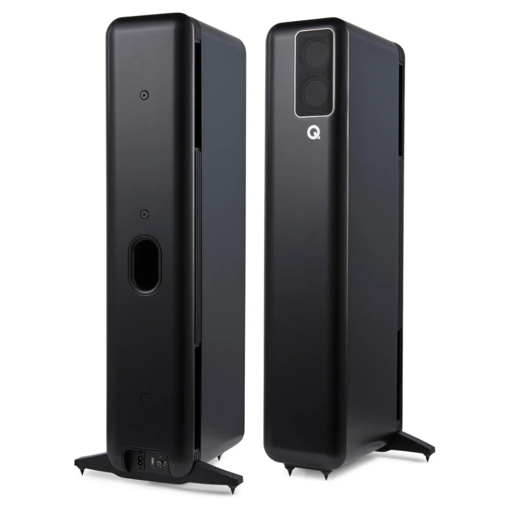 Q Acoustics QActive 400 aktive gulvhøyttalere, matt svart par