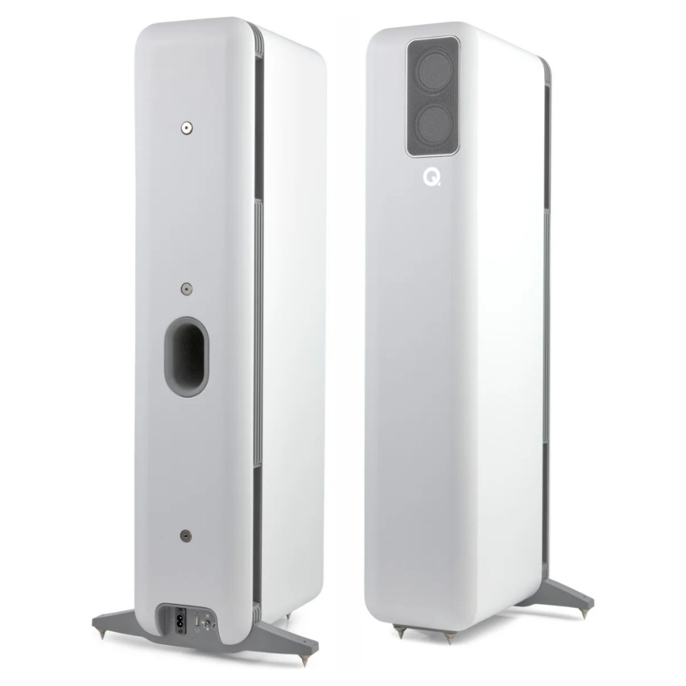 Q Acoustics QActive 400 aktive gulvhøyttalere, matt hvitt par