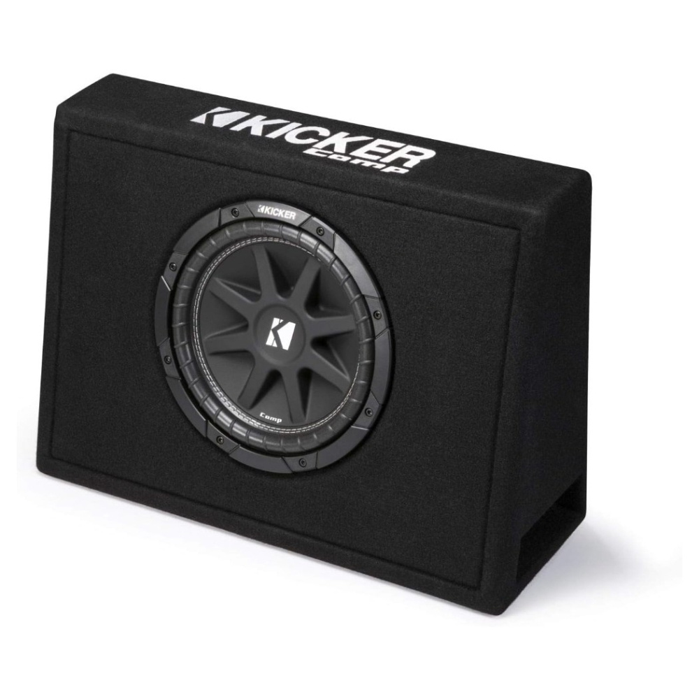 Kicker KickPack KKP210, basspakke med slank basskasse med port, 10-tommers basselement, forsterker og kabler