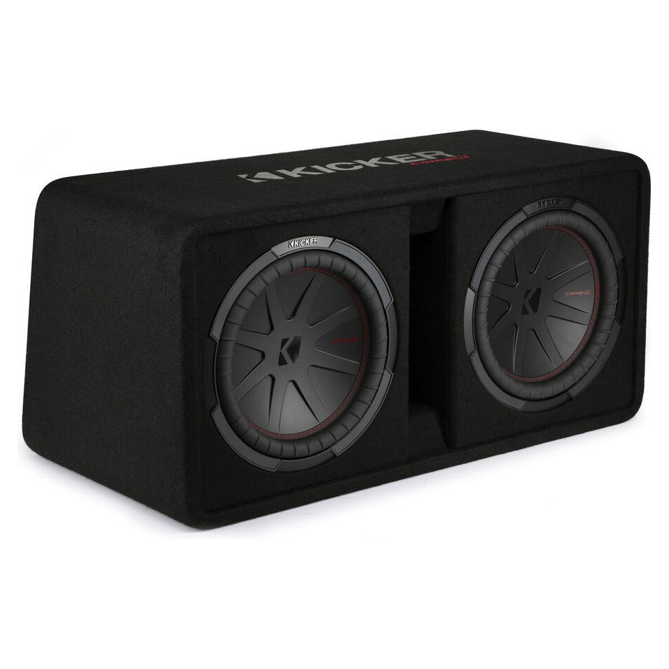 Kicker CompR DCWR122, 2 x 12 tommer basskasse, 2 ohm