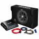 Kicker KickPack KKPDF212, basspakke med lukket nedovervendt 12-tommers basskasse, forsterker og kabler Kicker KickPack KKPDF212, basspakke med lukket nedovervendt 12-tommers basskasse, forsterker og kabler