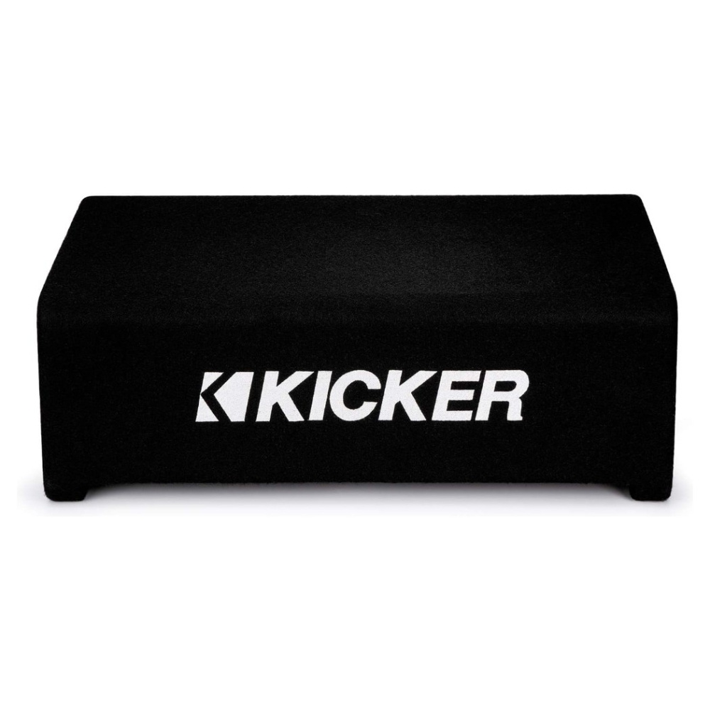Kicker KickPack KKPDF212, basspakke med lukket nedovervendt 12-tommers basskasse, forsterker og kabler
