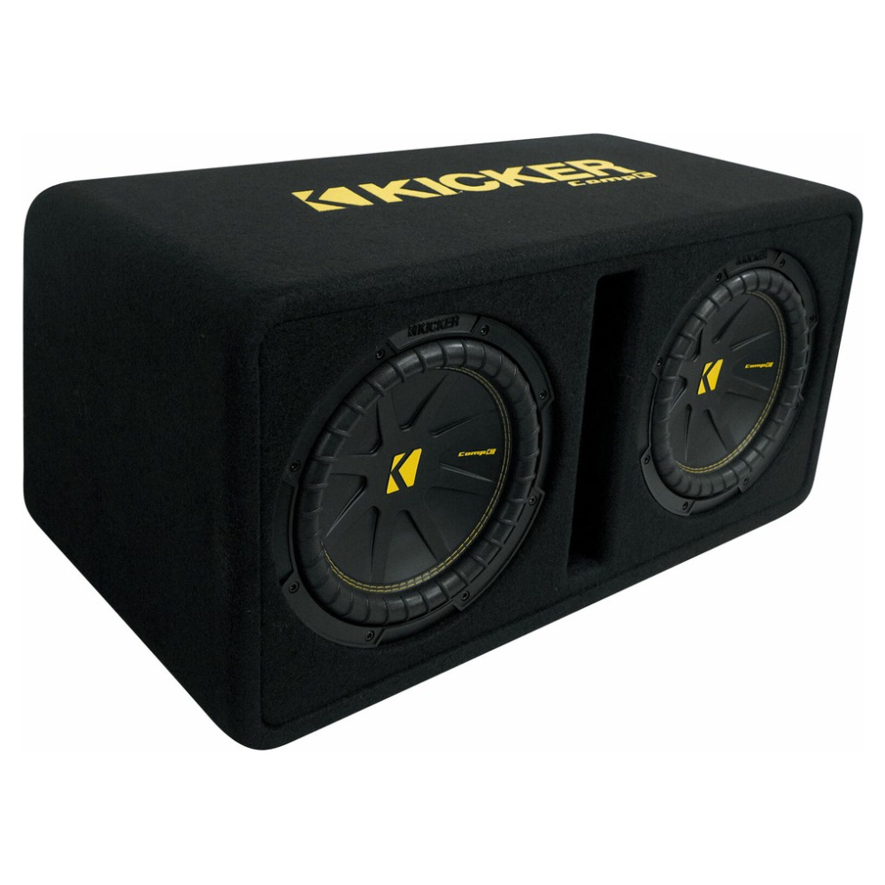 Kicker CompC DCWC102, bassreflekskasse med 2x10-tommers subwoofere, 2 ohm