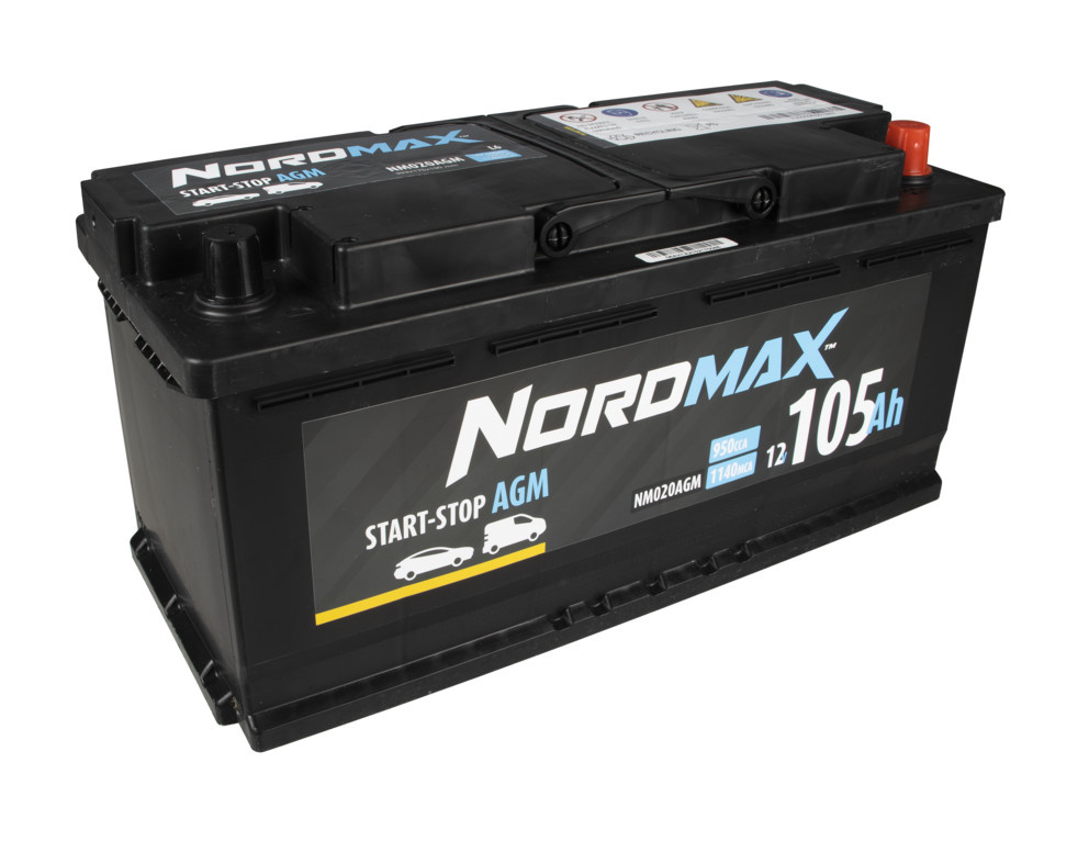 Nordmax AGM-batteri, 105Ah / 12V