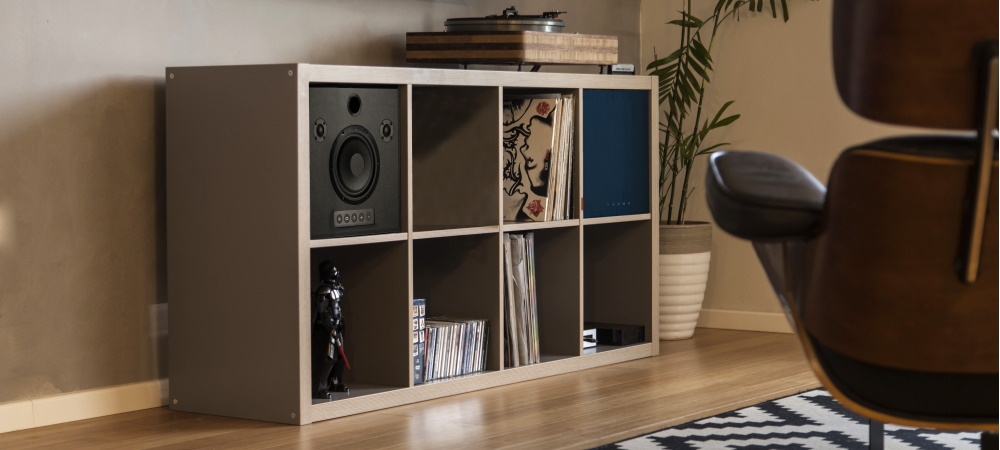 Morel Högtalare i vitt, Bluetooth-högtalare anpassad för Kallax/Expedit