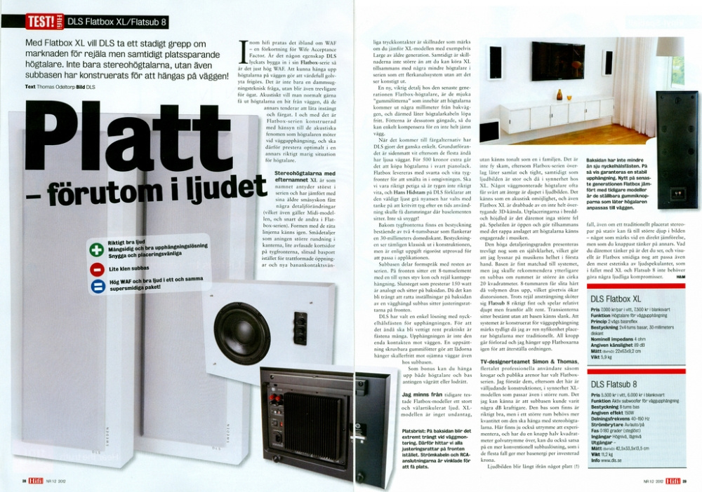 DLS Flatbox XL on-wall høyttaler i matt hvit, stykk