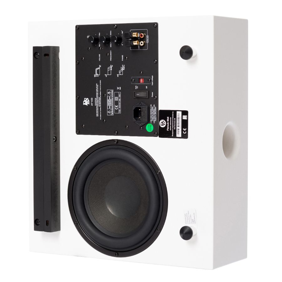 DLS Flatsub Midi vegghengbar aktiv subwoofer, matt hvit
