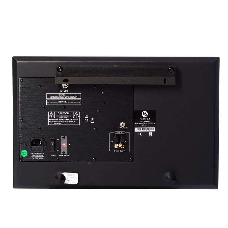 DLS Flatsub 8.2 vegghengbar aktiv subwoofer, pianosvart