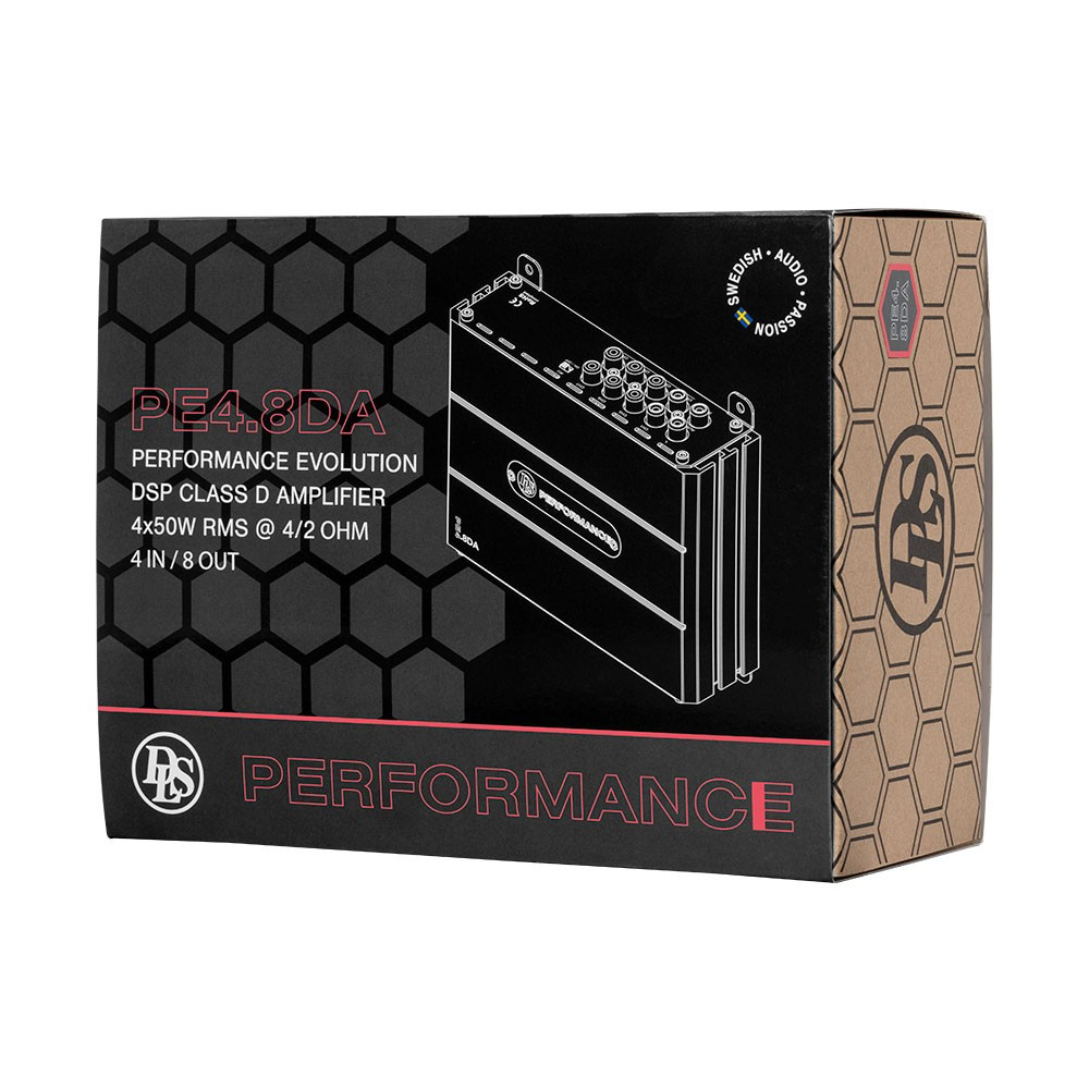DLS PE4.8DA, 8-kanals DSP med innebygd forsterker og Bluetooth