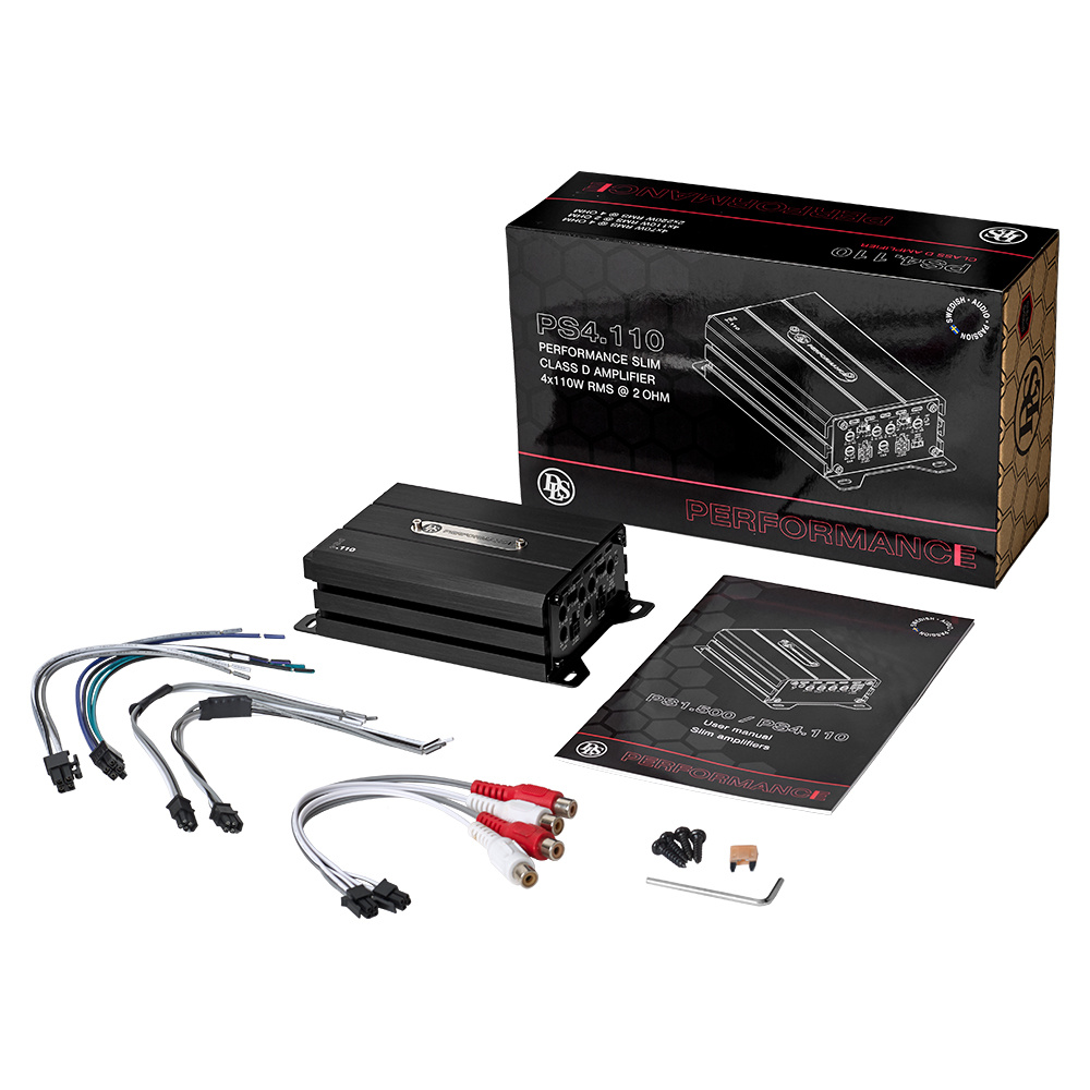 DLS Performance Slim PS4.110, kompakt firekanals forsterker